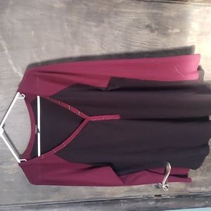 Waffle knit henley long sleeve tee